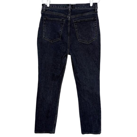 Abercrombie The '90s Slim Straight Ultra High Rise Jeans Black Denim Size 32 14S - Picture 3 of 14